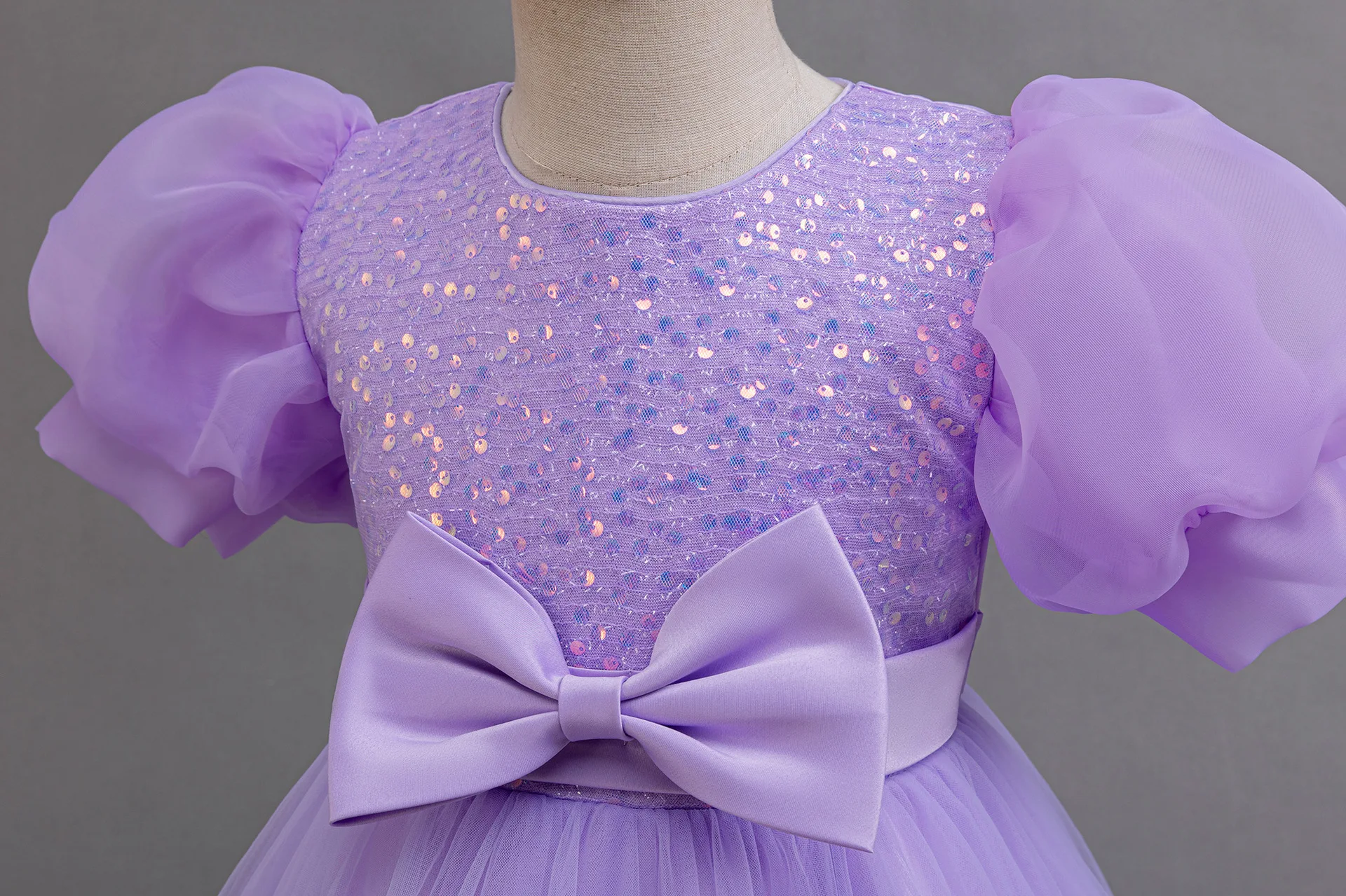 Flower Girl Party Dresses Girls' Long Dress for Wedding Gown 4-12 Years Sequins
