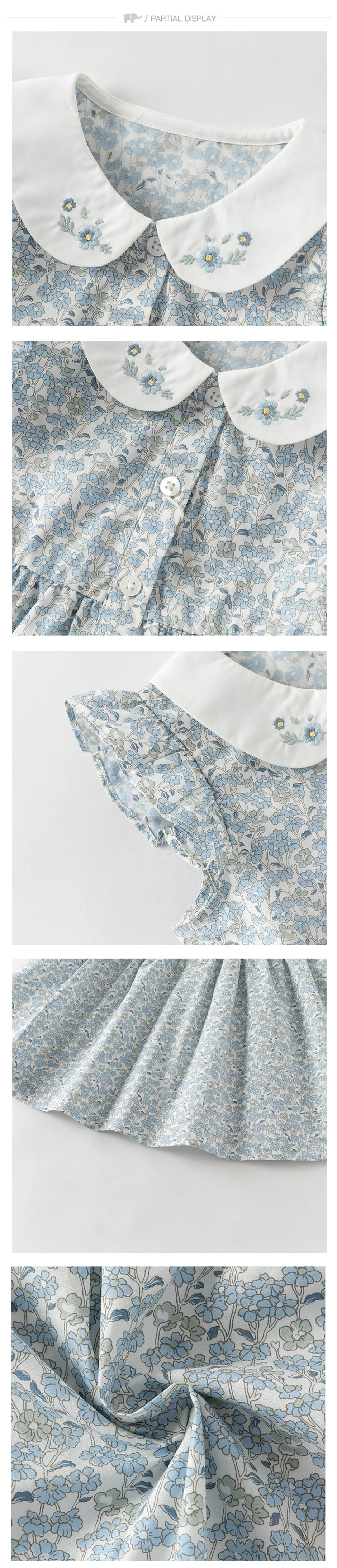 Dave Bella Girls Dresses Summer Kids Pure Cotton Dress Children Clothes Elegant Floral Print Princess Cute Charm Party DB2262345