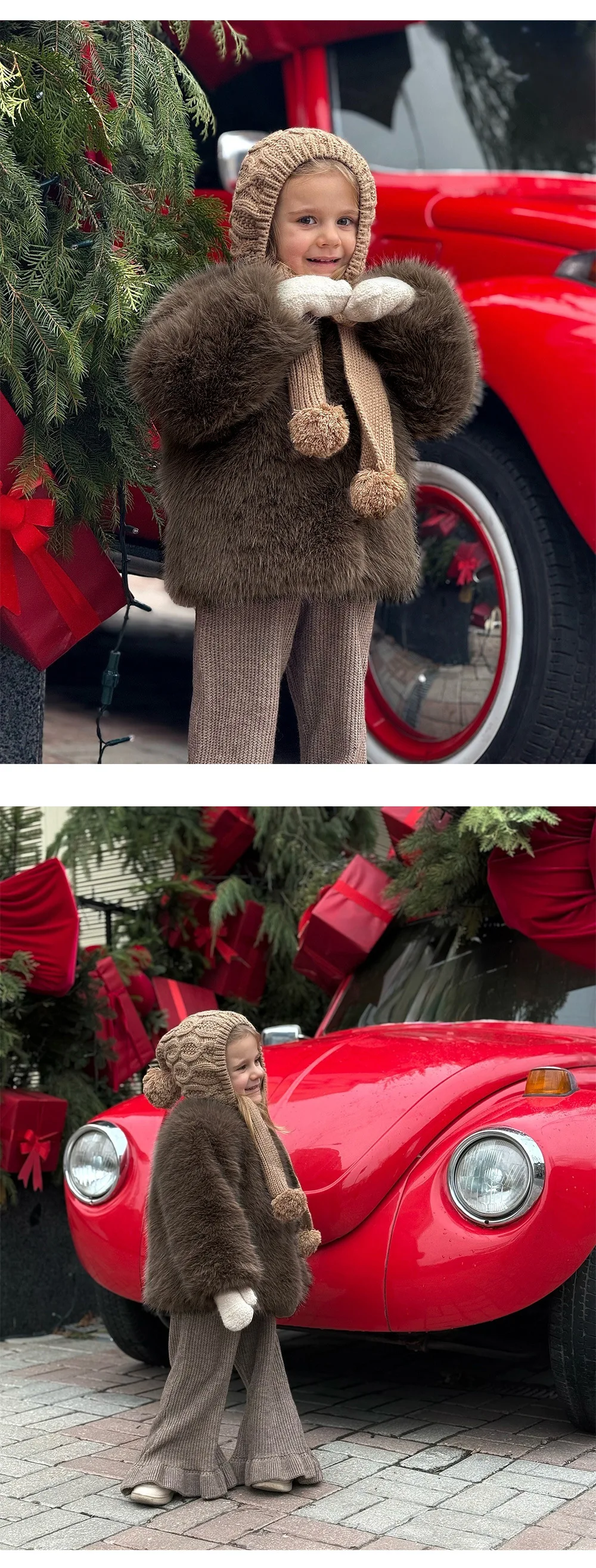 2026 Childrens Faux Fox Fur Coat Thicken Warm Kids Girls Winter Fur Jacket Trendy Toddler Little Girl Outerwears Baby Girls Fur