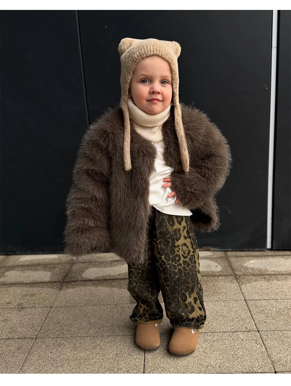 2026 Childrens Faux Fox Fur Coat Thicken Warm Kids Girls Winter Fur Jacket Trendy Toddler Little Girl Outerwears Baby Girls Fur
