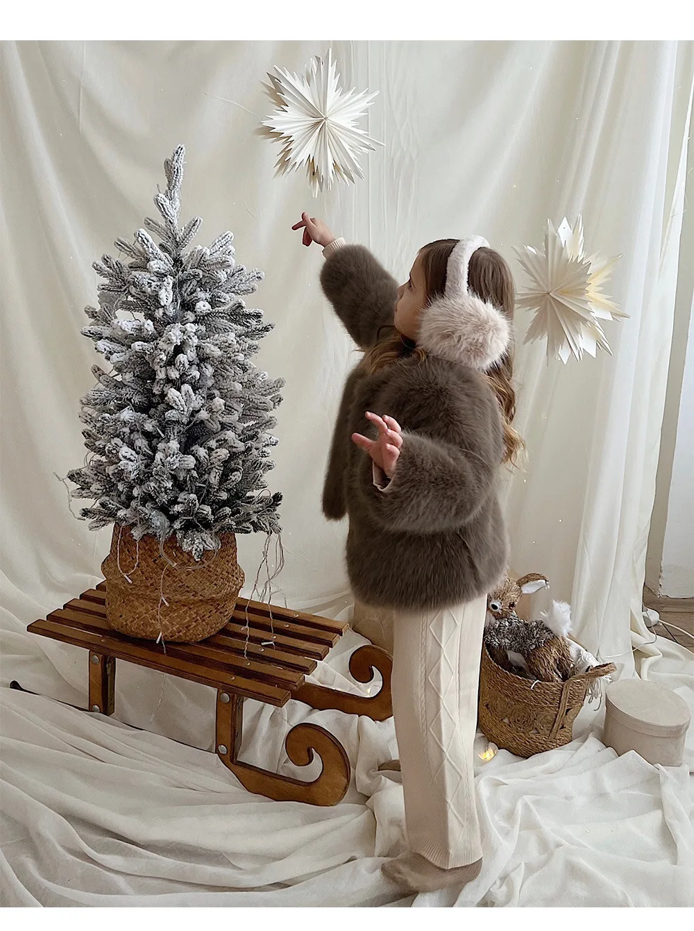 2026 Childrens Faux Fox Fur Coat Thicken Warm Kids Girls Winter Fur Jacket Trendy Toddler Little Girl Outerwears Baby Girls Fur