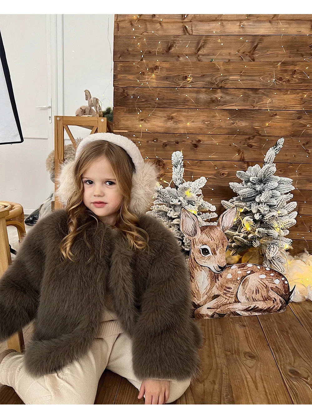 2026 Childrens Faux Fox Fur Coat Thicken Warm Kids Girls Winter Fur Jacket Trendy Toddler Little Girl Outerwears Baby Girls Fur