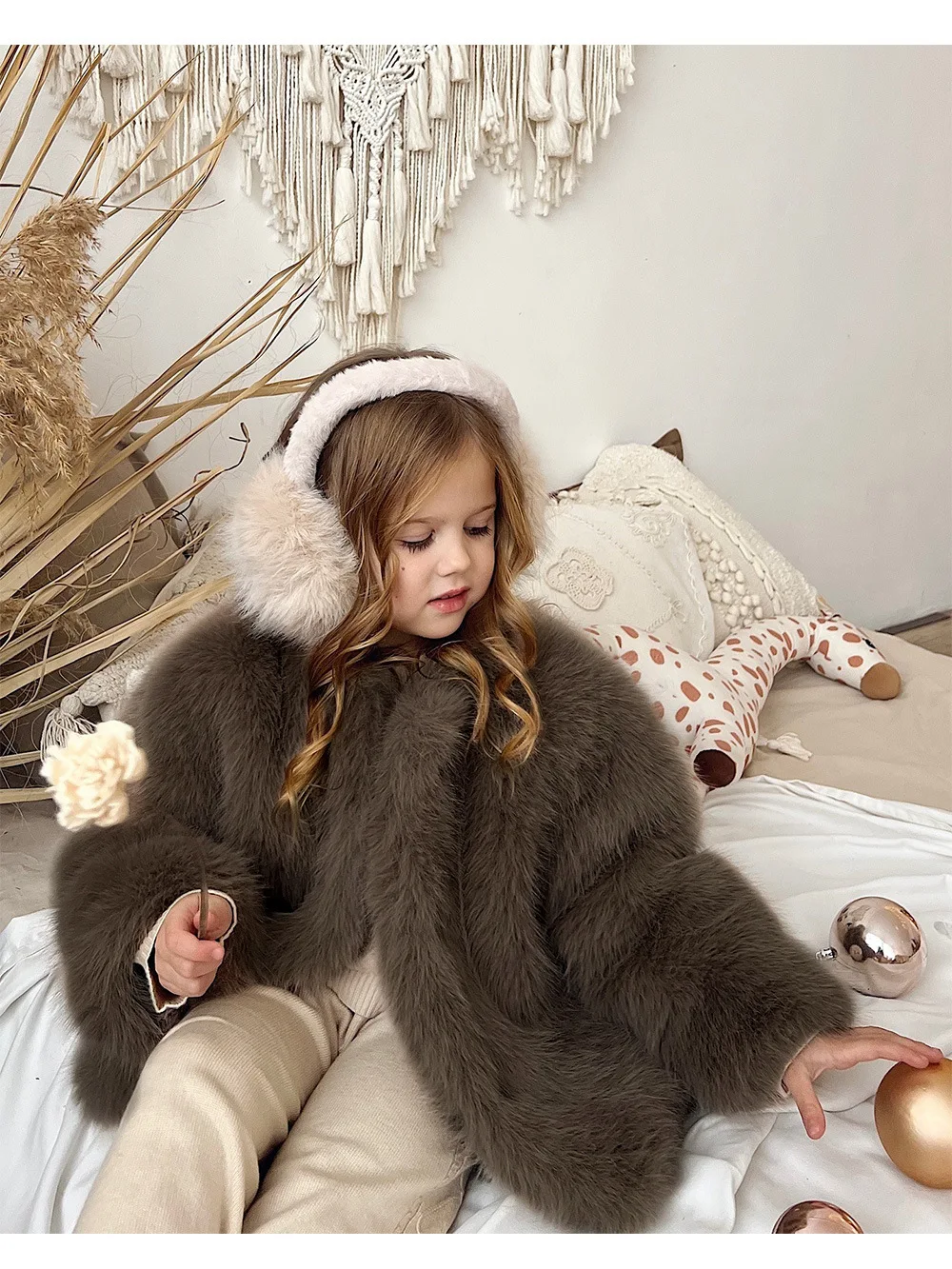 2026 Childrens Faux Fox Fur Coat Thicken Warm Kids Girls Winter Fur Jacket Trendy Toddler Little Girl Outerwears Baby Girls Fur