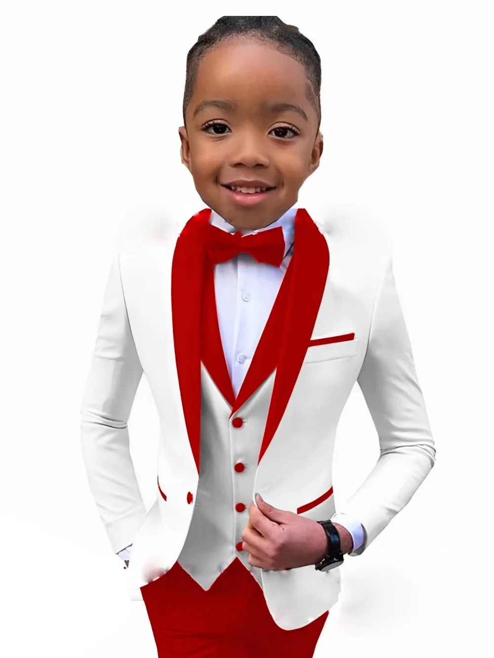 Txjojn New Boys Formal Suit Set 3 Pieces Piano Performance Wear Classy Shawl Lapel Kids Regular Fit Suits Wedding Guest Clothes