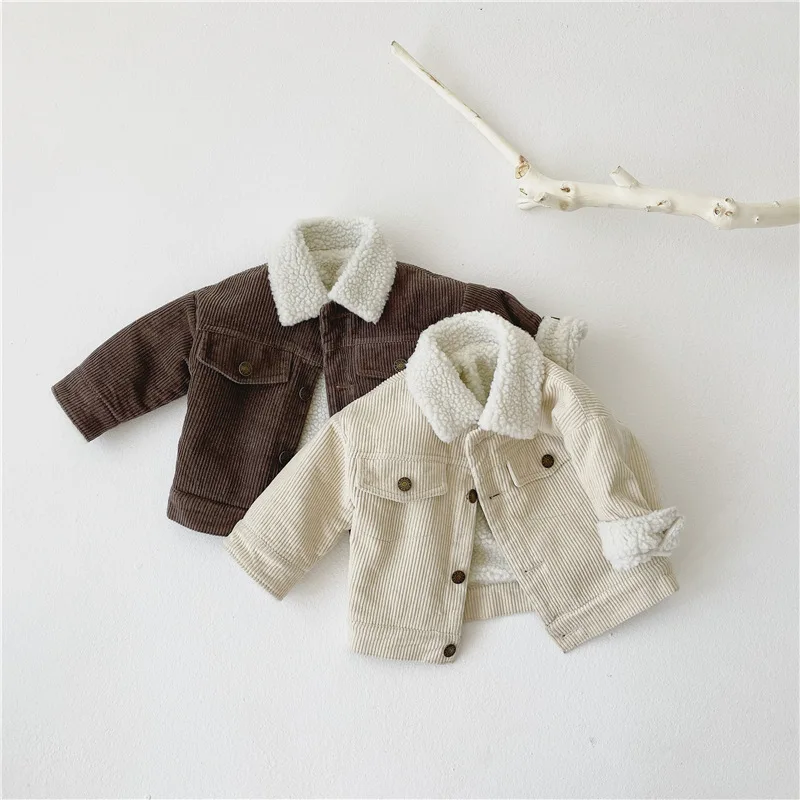 Newborn Baby Girl Boy Corduroy Jacket Infant Toddler Child Coat Autumn Spring Winter Warm Thick Kid Outwear Baby Clothes 0-3Y