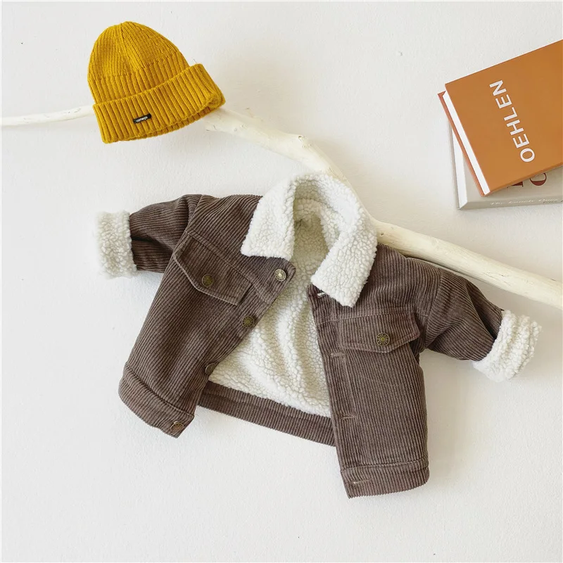 Newborn Baby Girl Boy Corduroy Jacket Infant Toddler Child Coat Autumn Spring Winter Warm Thick Kid Outwear Baby Clothes 0-3Y