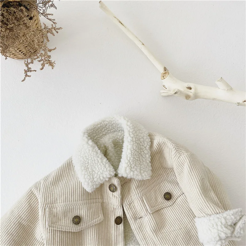Newborn Baby Girl Boy Corduroy Jacket Infant Toddler Child Coat Autumn Spring Winter Warm Thick Kid Outwear Baby Clothes 0-3Y