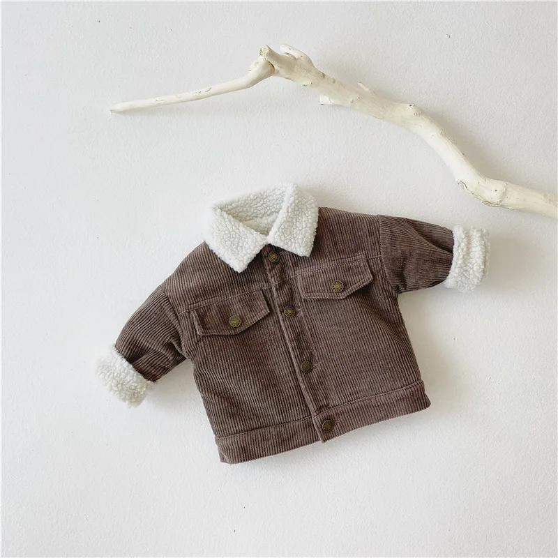 Newborn Baby Girl Boy Corduroy Jacket Infant Toddler Child Coat Autumn Spring Winter Warm Thick Kid Outwear Baby Clothes 0-3Y