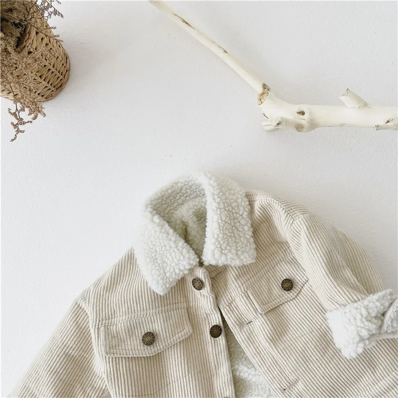Newborn Baby Girl Boy Corduroy Jacket Infant Toddler Child Coat Autumn Spring Winter Warm Thick Kid Outwear Baby Clothes 0-3Y
