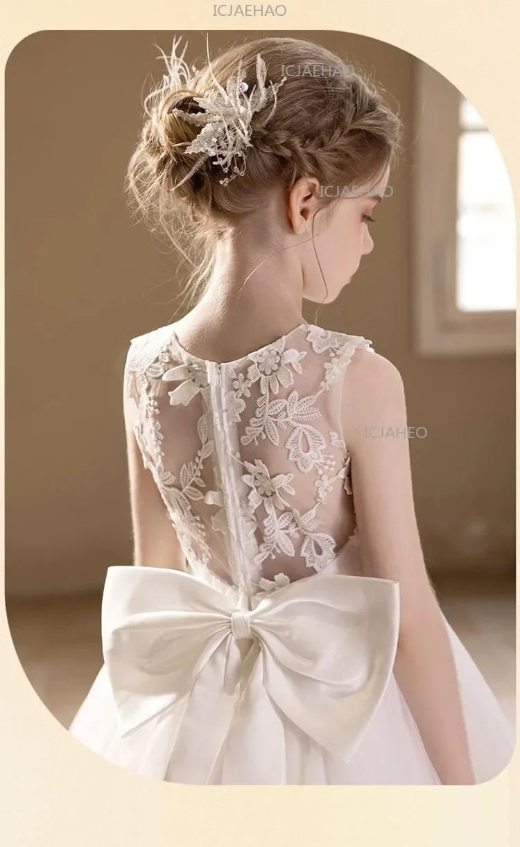 2026 Host Piano Performance Pageant Costume Children Girls Formal New Flower Girl Wedding Kids Party Banquet Princess Gown