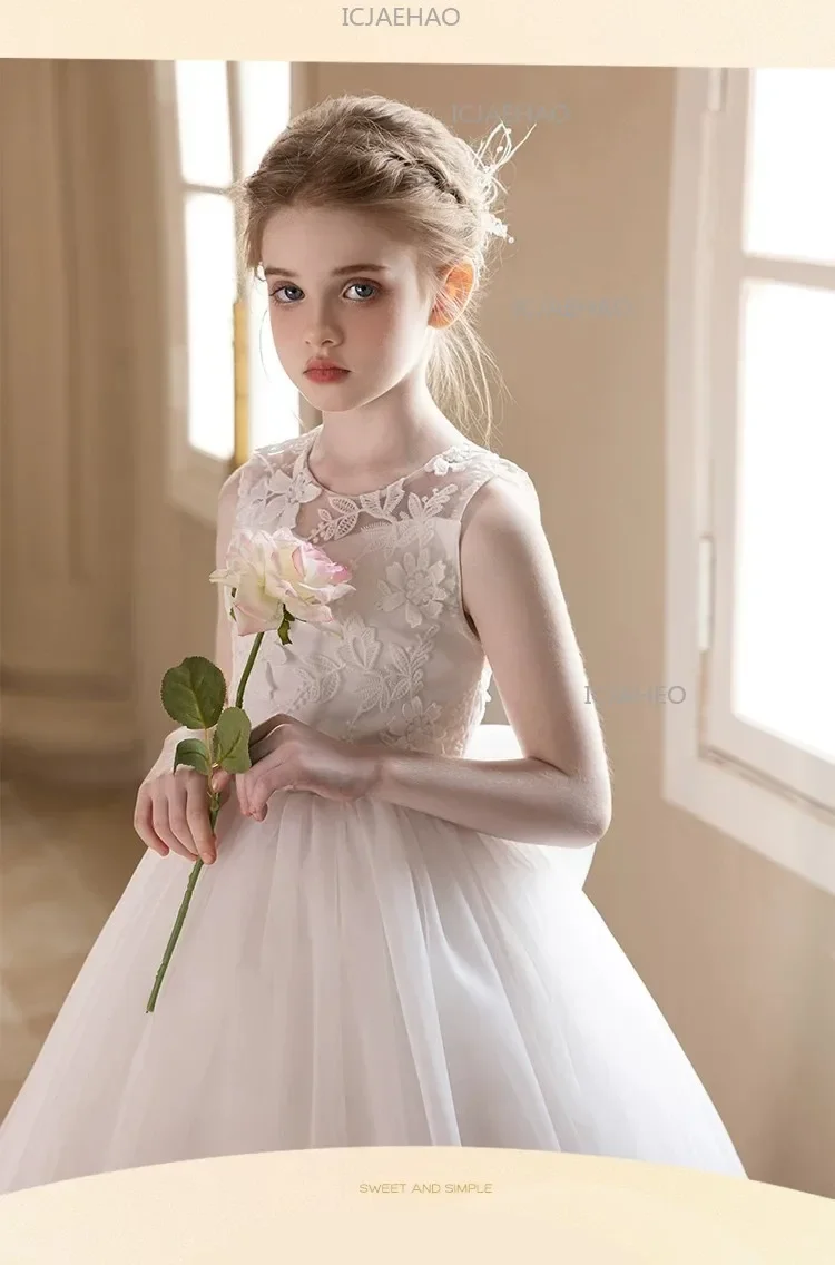 2026 Host Piano Performance Pageant Costume Children Girls Formal New Flower Girl Wedding Kids Party Banquet Princess Gown