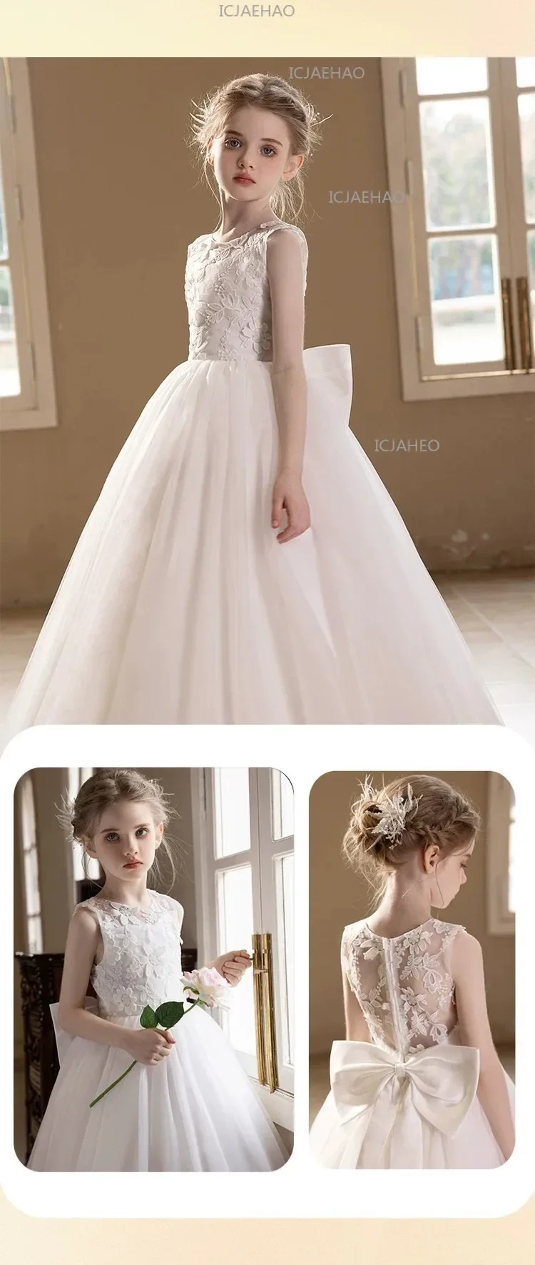 2026 Host Piano Performance Pageant Costume Children Girls Formal New Flower Girl Wedding Kids Party Banquet Princess Gown