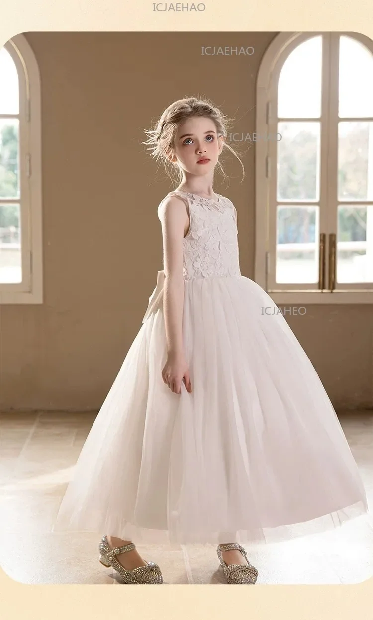 2026 Host Piano Performance Pageant Costume Children Girls Formal New Flower Girl Wedding Kids Party Banquet Princess Gown