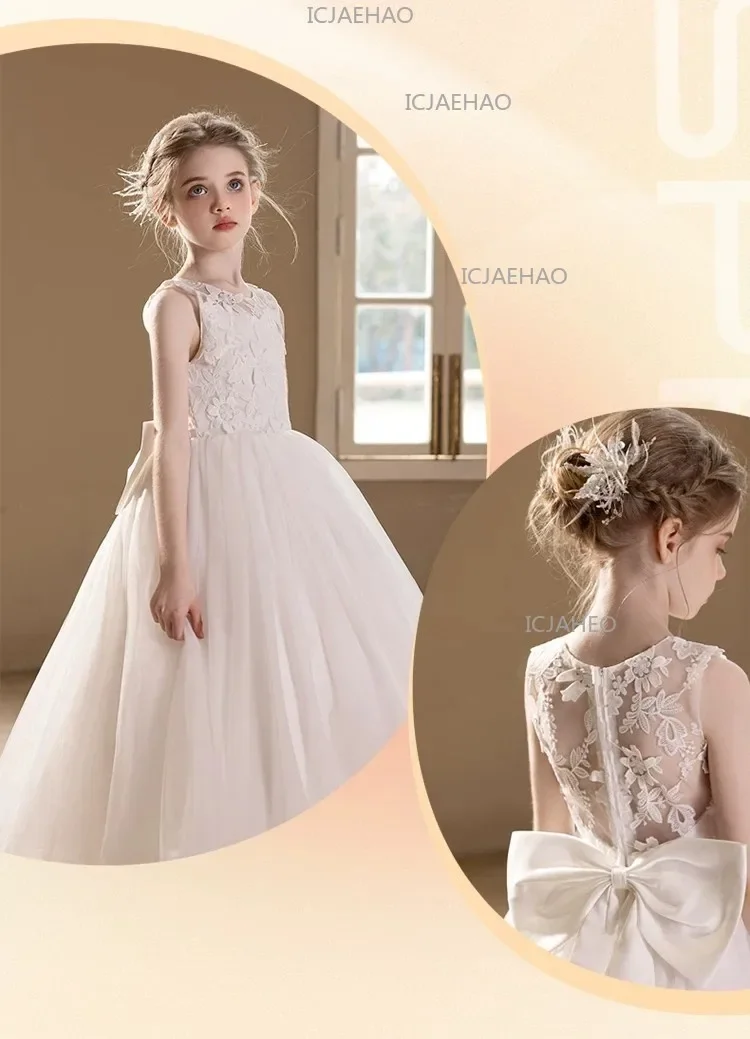 2026 Host Piano Performance Pageant Costume Children Girls Formal New Flower Girl Wedding Kids Party Banquet Princess Gown