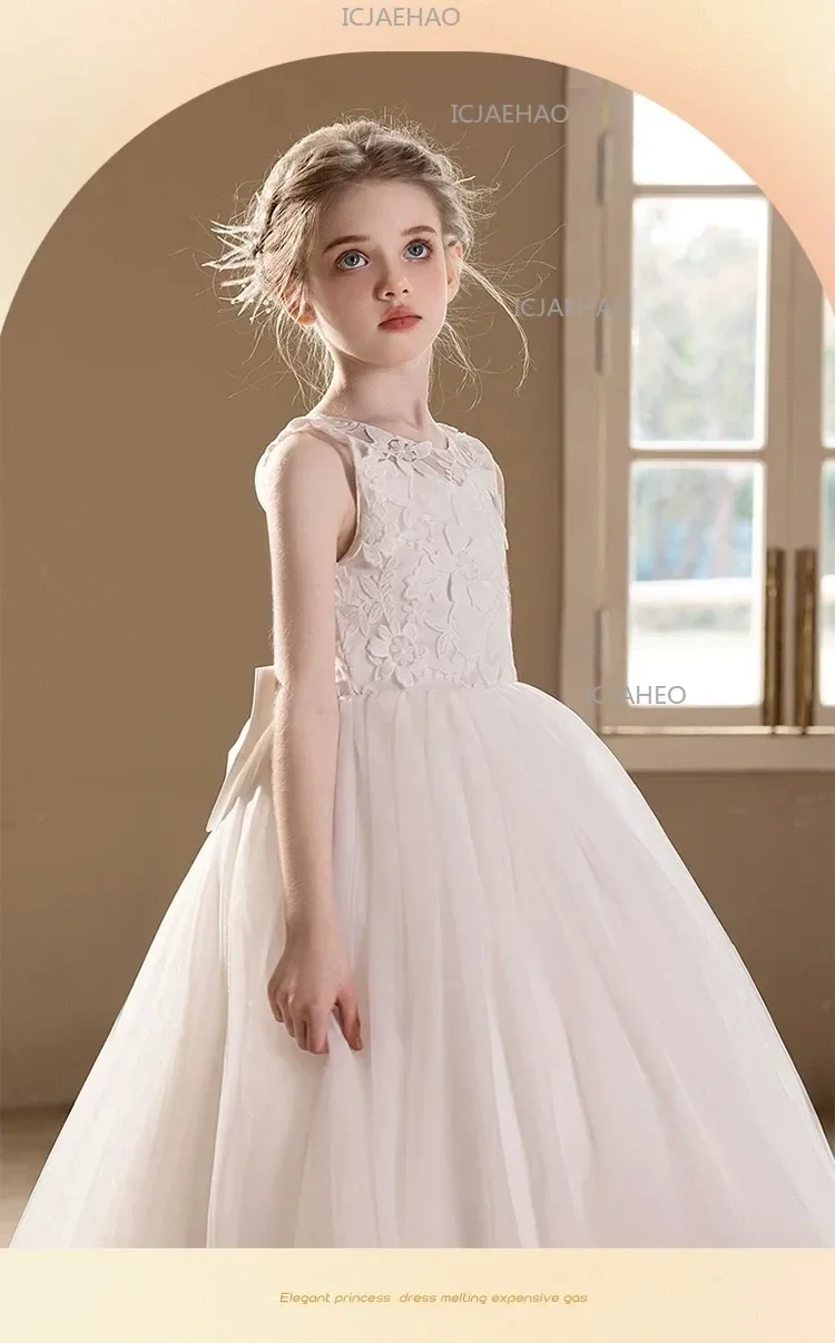 2026 Host Piano Performance Pageant Costume Children Girls Formal New Flower Girl Wedding Kids Party Banquet Princess Gown