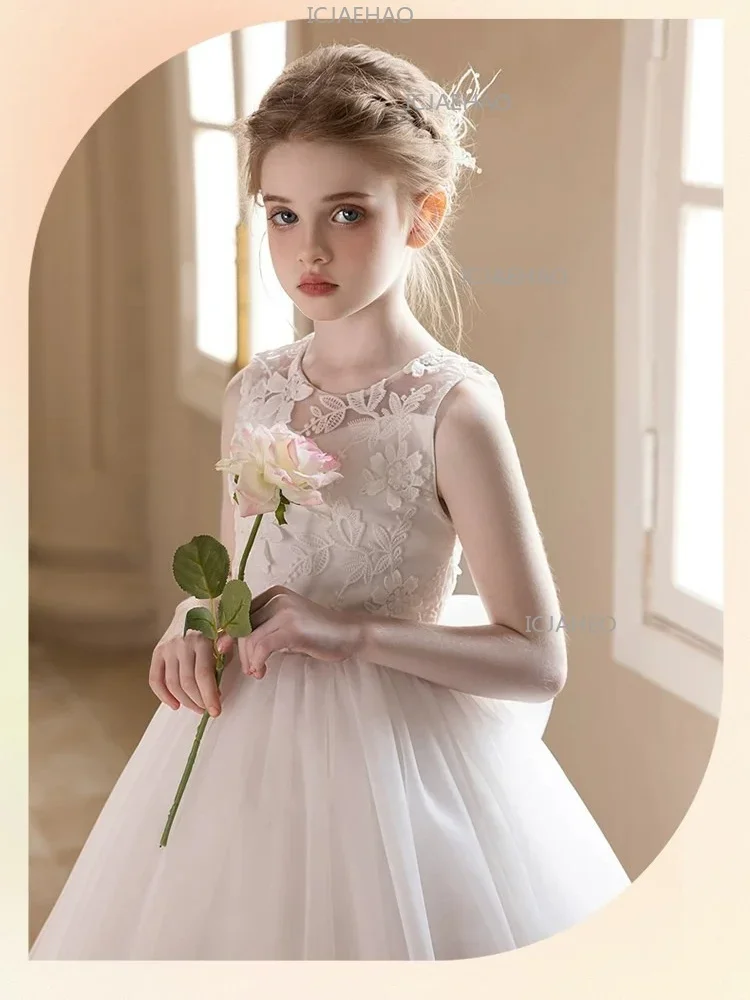 2026 Host Piano Performance Pageant Costume Children Girls Formal New Flower Girl Wedding Kids Party Banquet Princess Gown