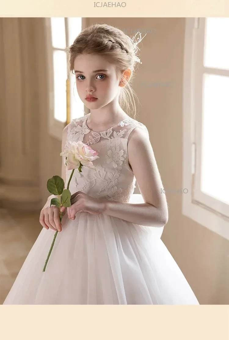 2026 Host Piano Performance Pageant Costume Children Girls Formal New Flower Girl Wedding Kids Party Banquet Princess Gown