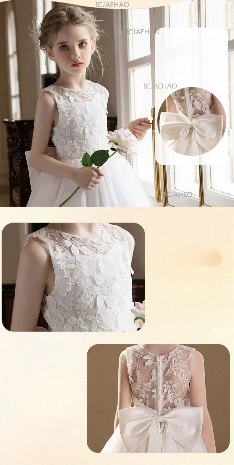 2026 Host Piano Performance Pageant Costume Children Girls Formal New Flower Girl Wedding Kids Party Banquet Princess Gown