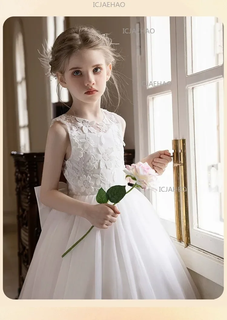 2026 Host Piano Performance Pageant Costume Children Girls Formal New Flower Girl Wedding Kids Party Banquet Princess Gown