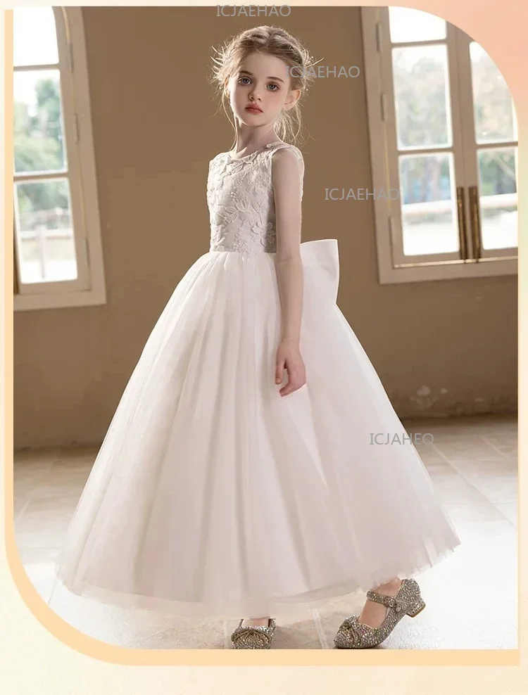 2026 Host Piano Performance Pageant Costume Children Girls Formal New Flower Girl Wedding Kids Party Banquet Princess Gown