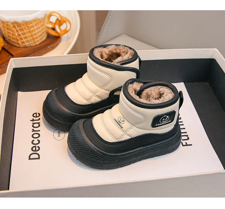 Mumoresip Toddler Snow Boots Non Slip Thick Sole Kids Warm Fleece Ankle Winter Shoes 2026 New Boys Girls Outdoor Casual Footwear