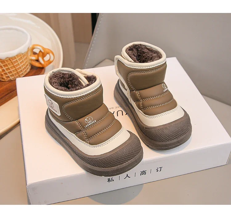 Mumoresip Toddler Snow Boots Non Slip Thick Sole Kids Warm Fleece Ankle Winter Shoes 2026 New Boys Girls Outdoor Casual Footwear