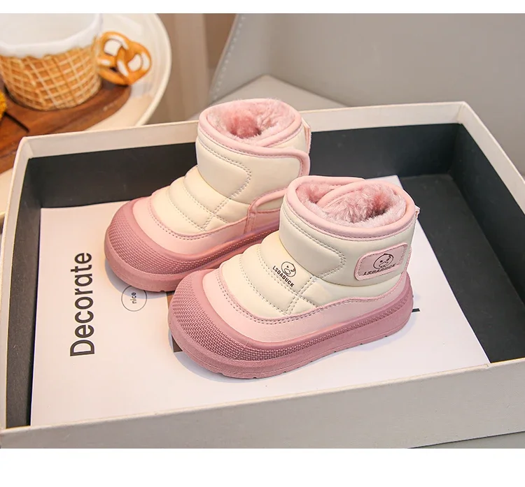 Mumoresip Toddler Snow Boots Non Slip Thick Sole Kids Warm Fleece Ankle Winter Shoes 2026 New Boys Girls Outdoor Casual Footwear
