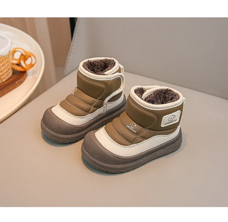 Mumoresip Toddler Snow Boots Non Slip Thick Sole Kids Warm Fleece Ankle Winter Shoes 2026 New Boys Girls Outdoor Casual Footwear