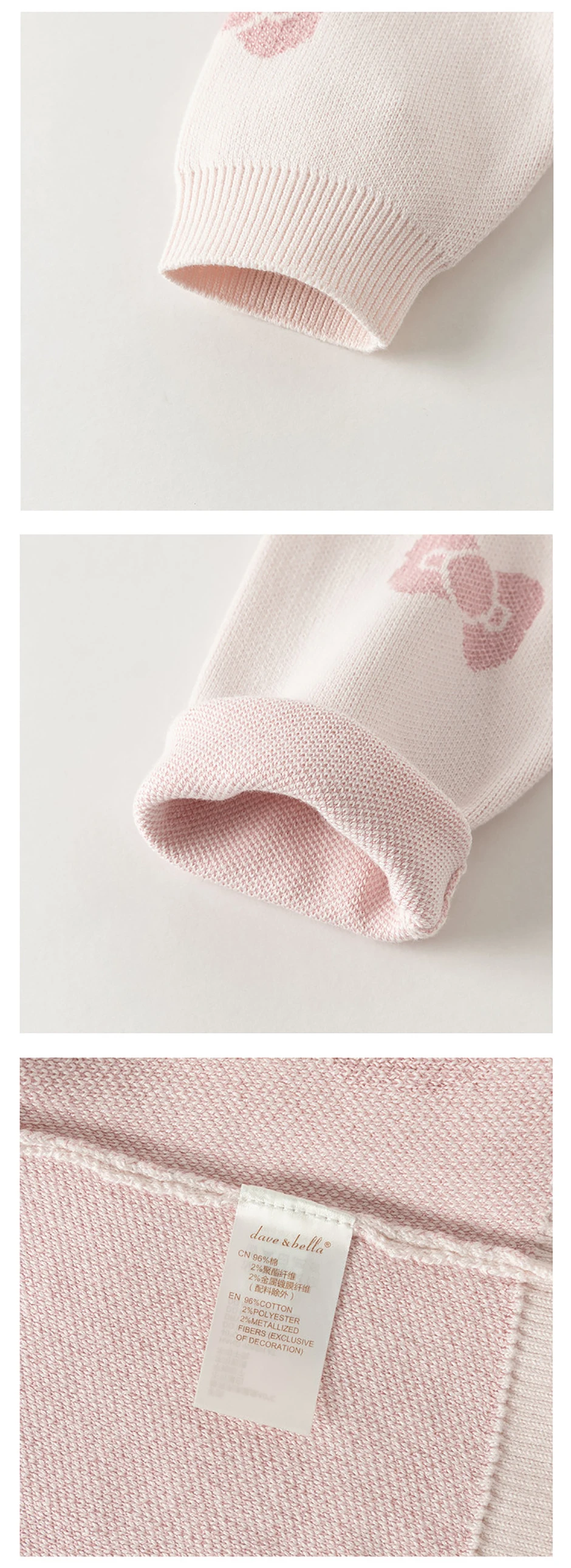 Dave Bella Sweater Autumn Sweater Cardigan Children Clothing Bow Girls Spring Coats Hoodie Casual Elegant Pink Fashion DB3262926
