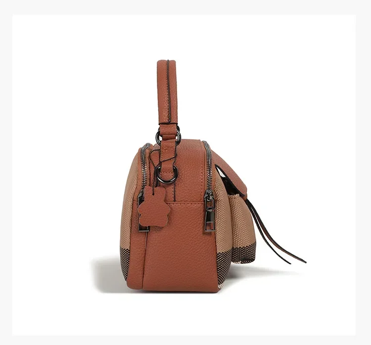 Classic Elegant Leather Crossbody Diaper Bag: Luxury Women's Handbag With Vintage Designer Look And Large Capacity Messenger