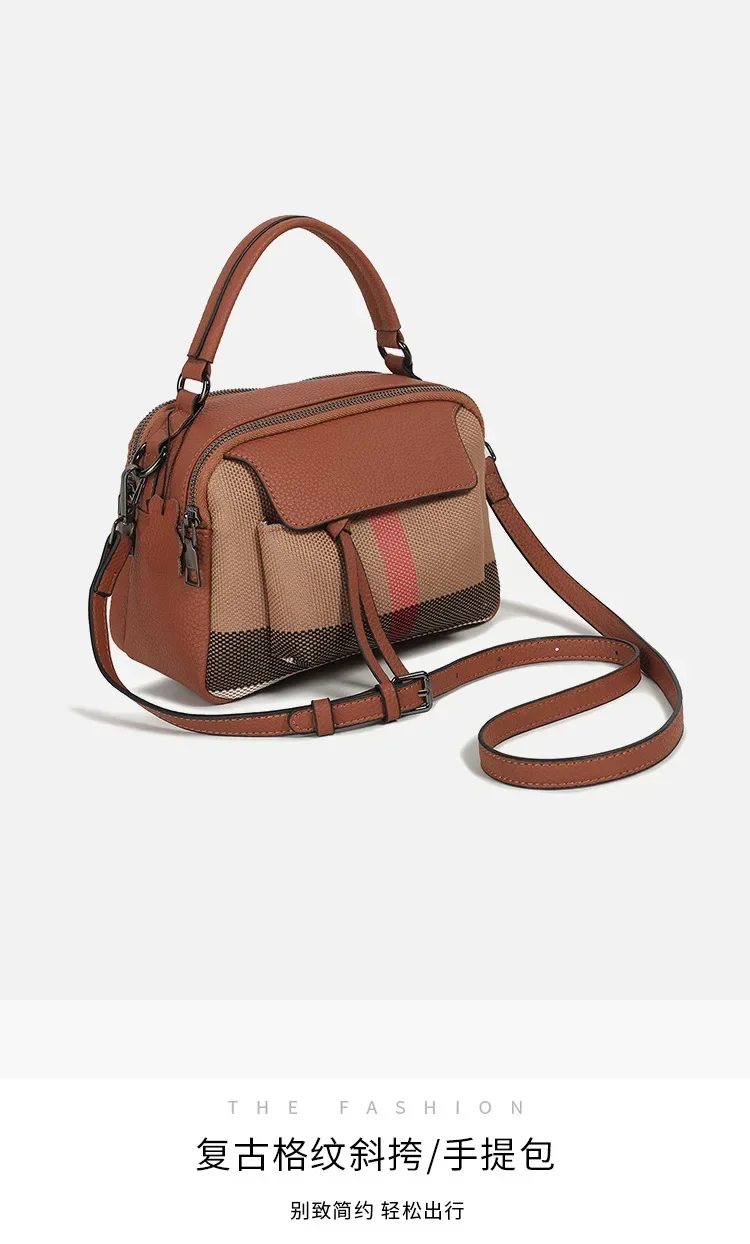 Classic Elegant Leather Crossbody Diaper Bag: Luxury Women's Handbag With Vintage Designer Look And Large Capacity Messenger