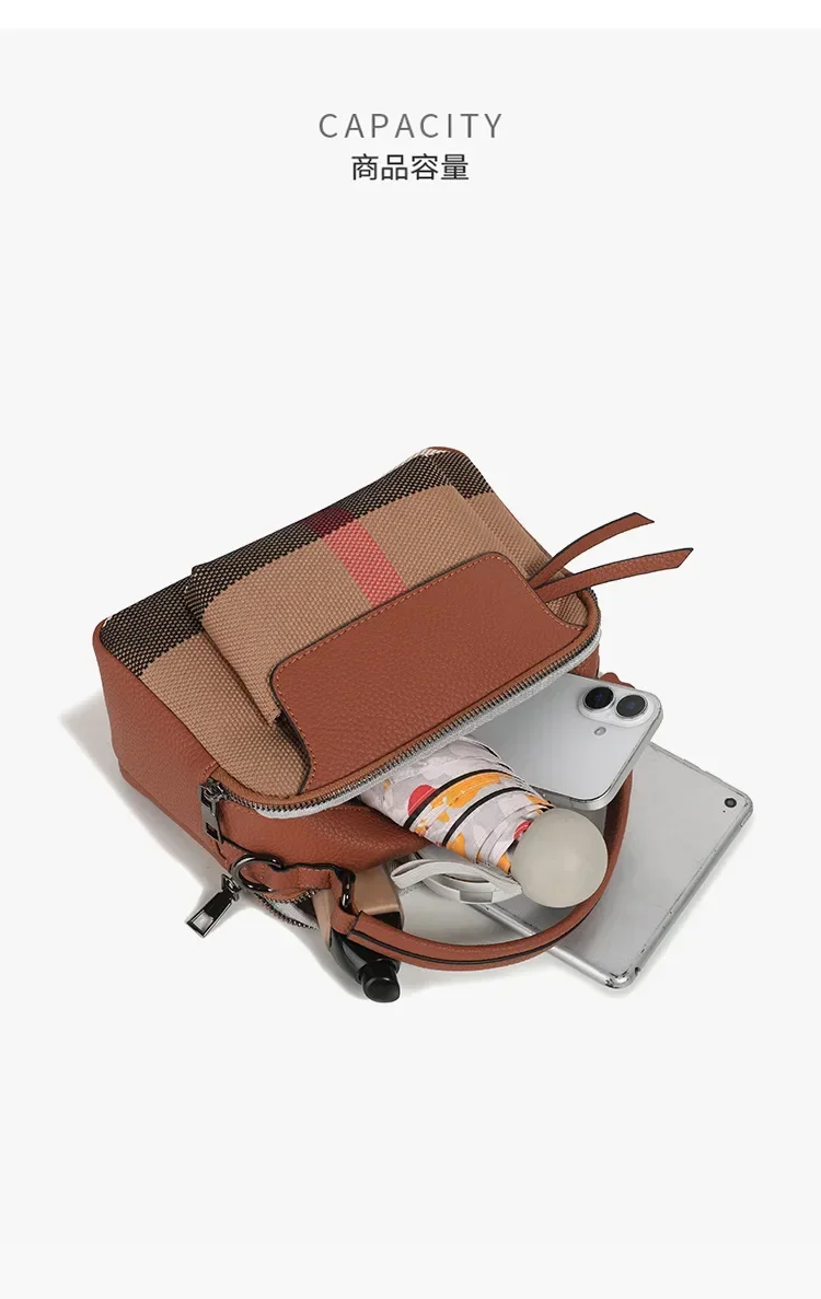 Classic Elegant Leather Crossbody Diaper Bag: Luxury Women's Handbag With Vintage Designer Look And Large Capacity Messenger