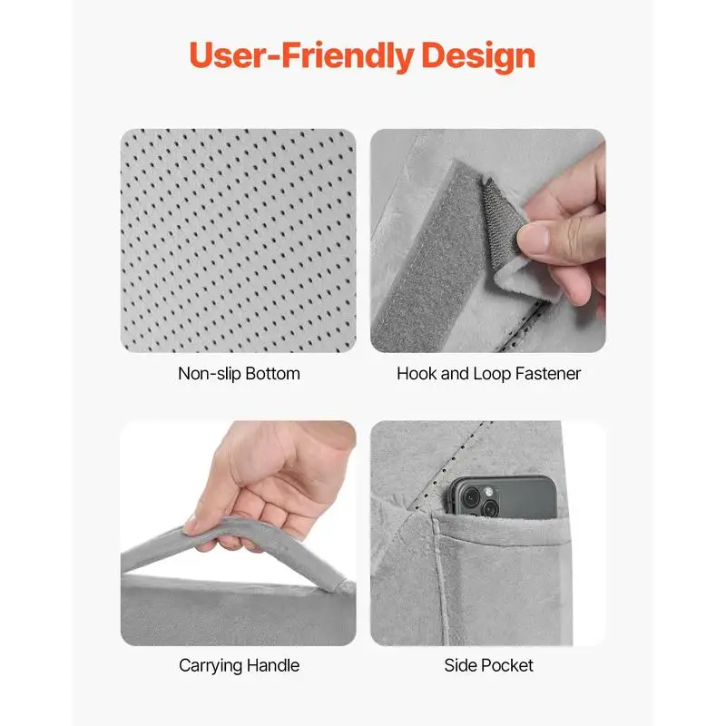 Incline Bed Pillow, Adjustable Orthopedic Triangular Pillow, Foam Filling, Washable Cover, Bed Reading Pillow for Acid Reflux, Back, Leg, Neck Pain Relief, Light Gray