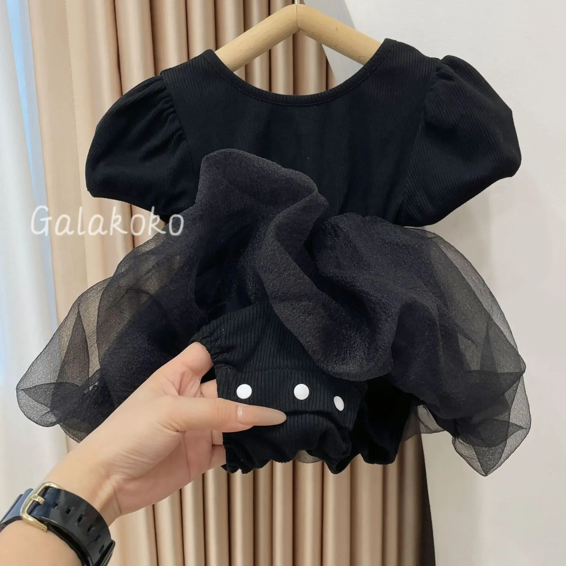 Somenie Summer baby and child conjoined triangle Ha Yi Sha dress crawling dress holiday outing princess dress girl sleeveless