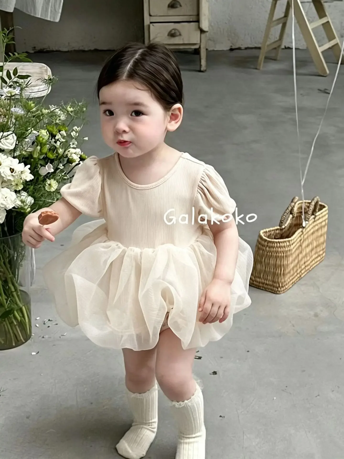 Somenie Summer baby and child conjoined triangle Ha Yi Sha dress crawling dress holiday outing princess dress girl sleeveless