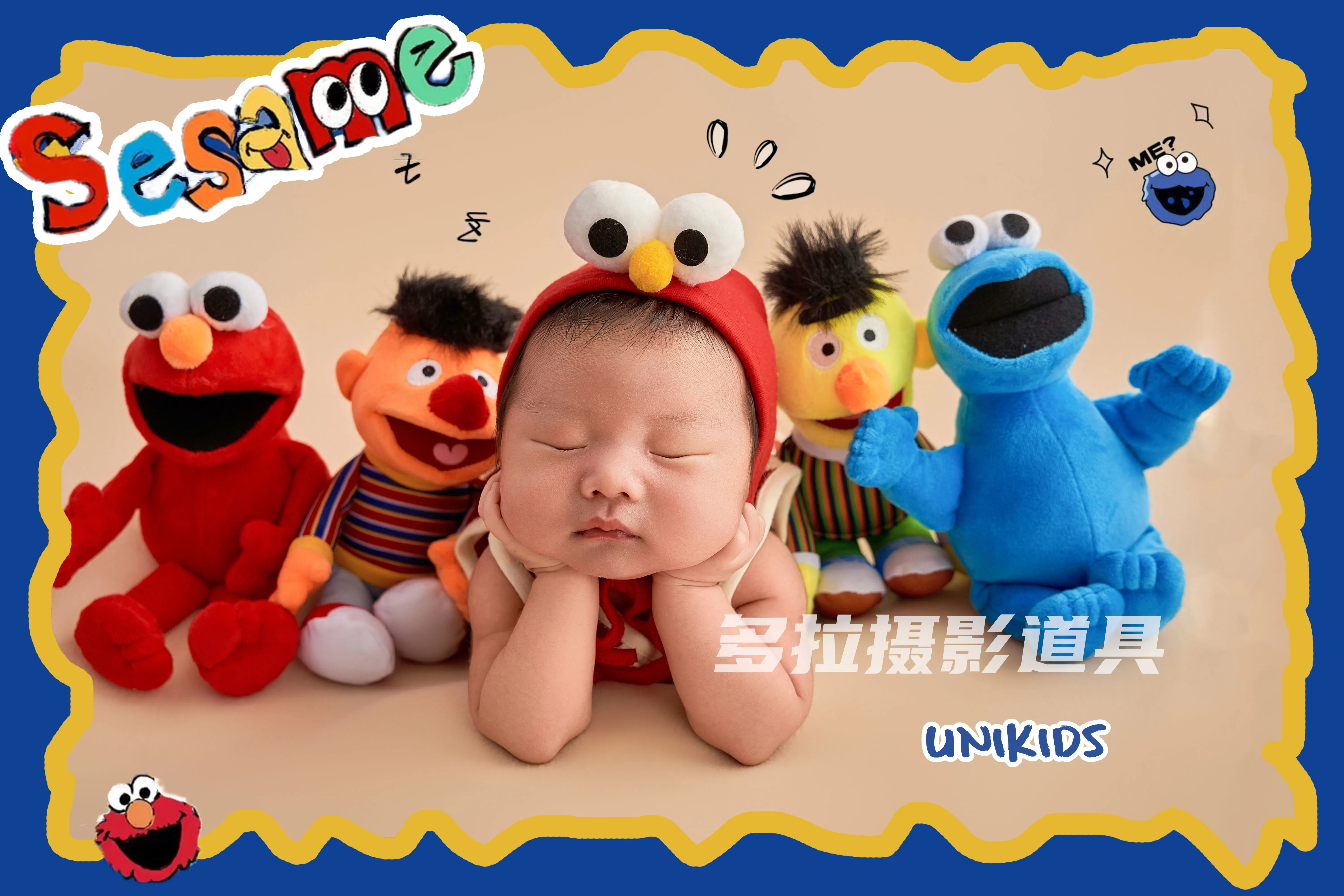 ❤️Newborn Photography Clothing Hat+Jumpsuit+Socks+Doll *4 Studio Baby Photo Props Accessories Clothes Outfits Fotografia