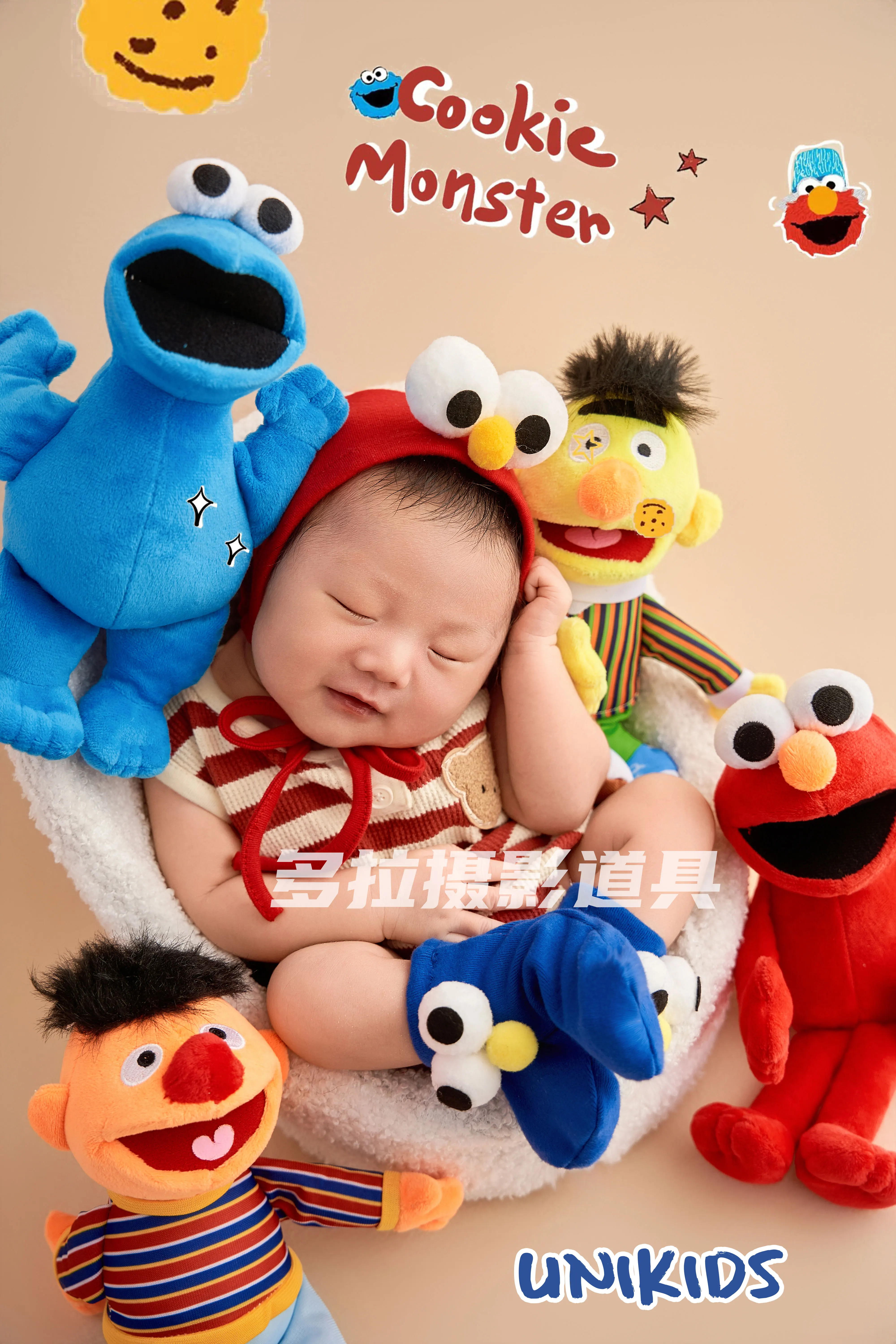 ❤️Newborn Photography Clothing Hat+Jumpsuit+Socks+Doll *4 Studio Baby Photo Props Accessories Clothes Outfits Fotografia