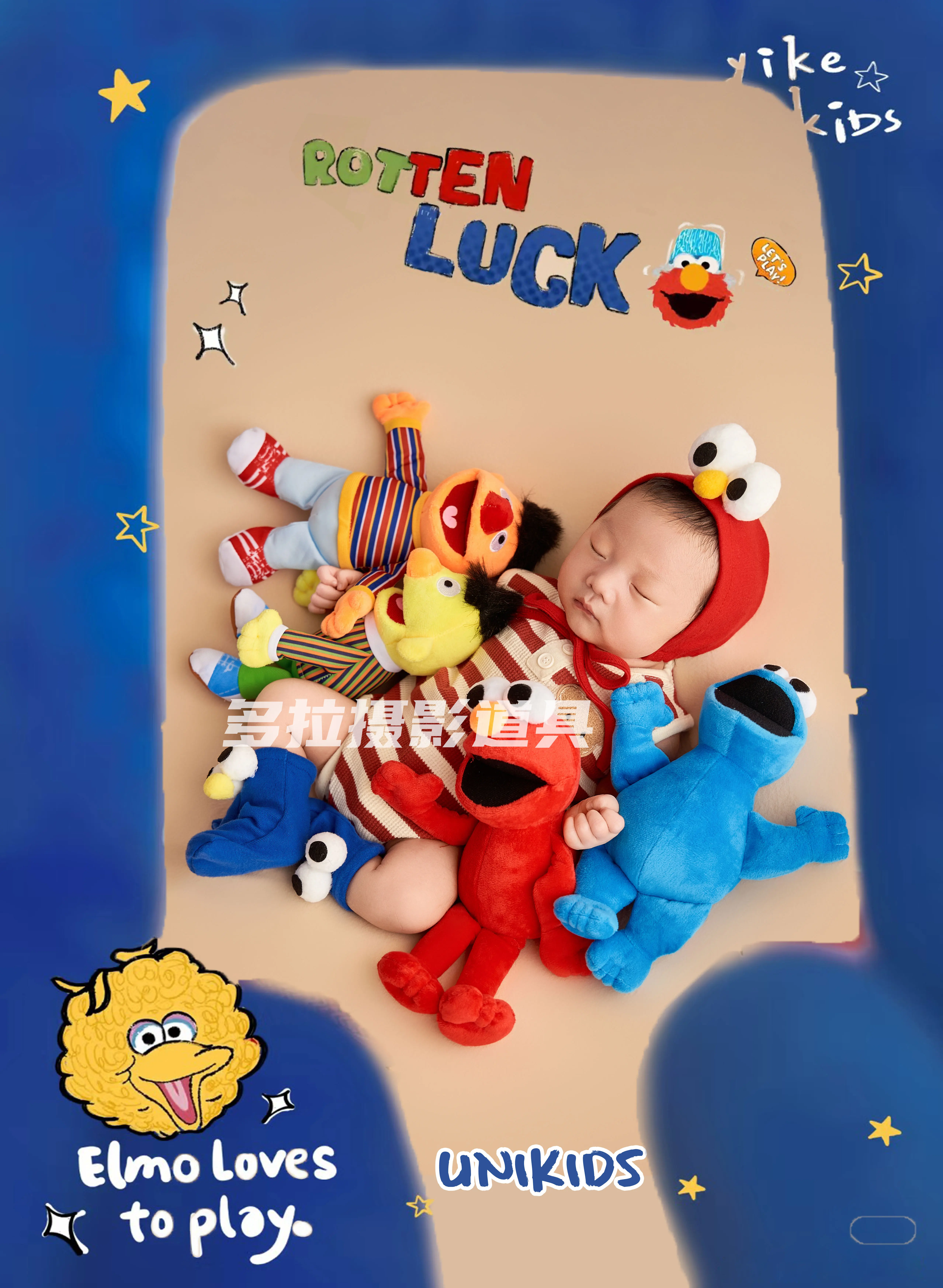 ❤️Newborn Photography Clothing Hat+Jumpsuit+Socks+Doll *4 Studio Baby Photo Props Accessories Clothes Outfits Fotografia
