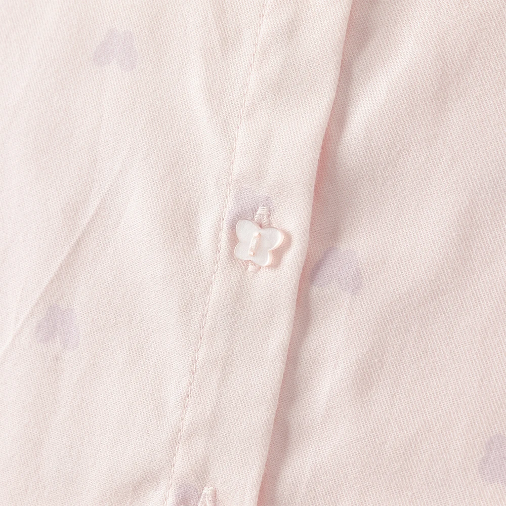 Dave Bella Children's Pink Shirt Sweet Gentle Cute Autumn Girl's Pure Cotton Sweet Long Sleeve Butterfly Print Shirt DB3252718