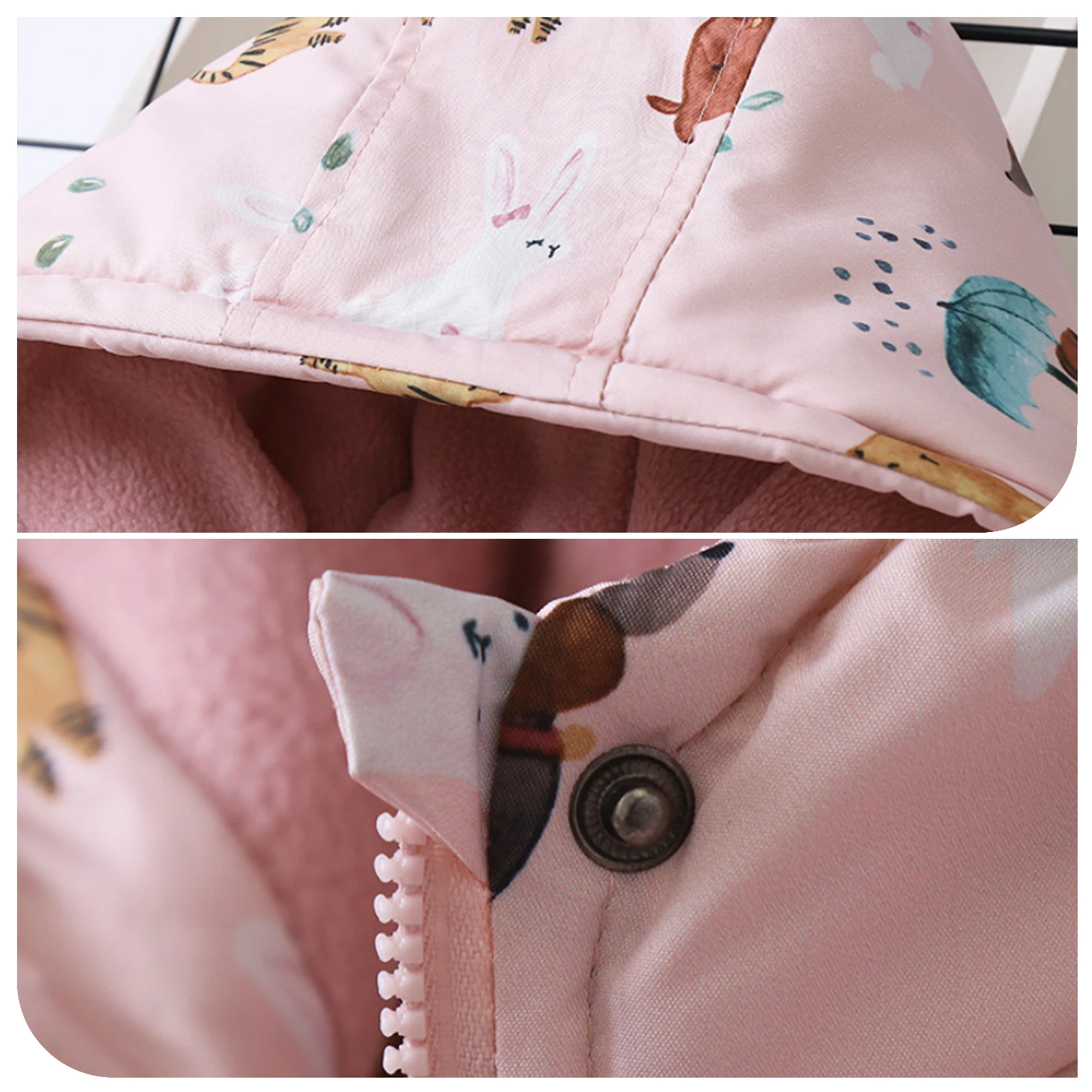 Girls' Softshell Jacket with Fleece,Children's Transition Coat,Windproof Waterproof Rain Jacket,Hood Cartoon Kids Winter Outfits