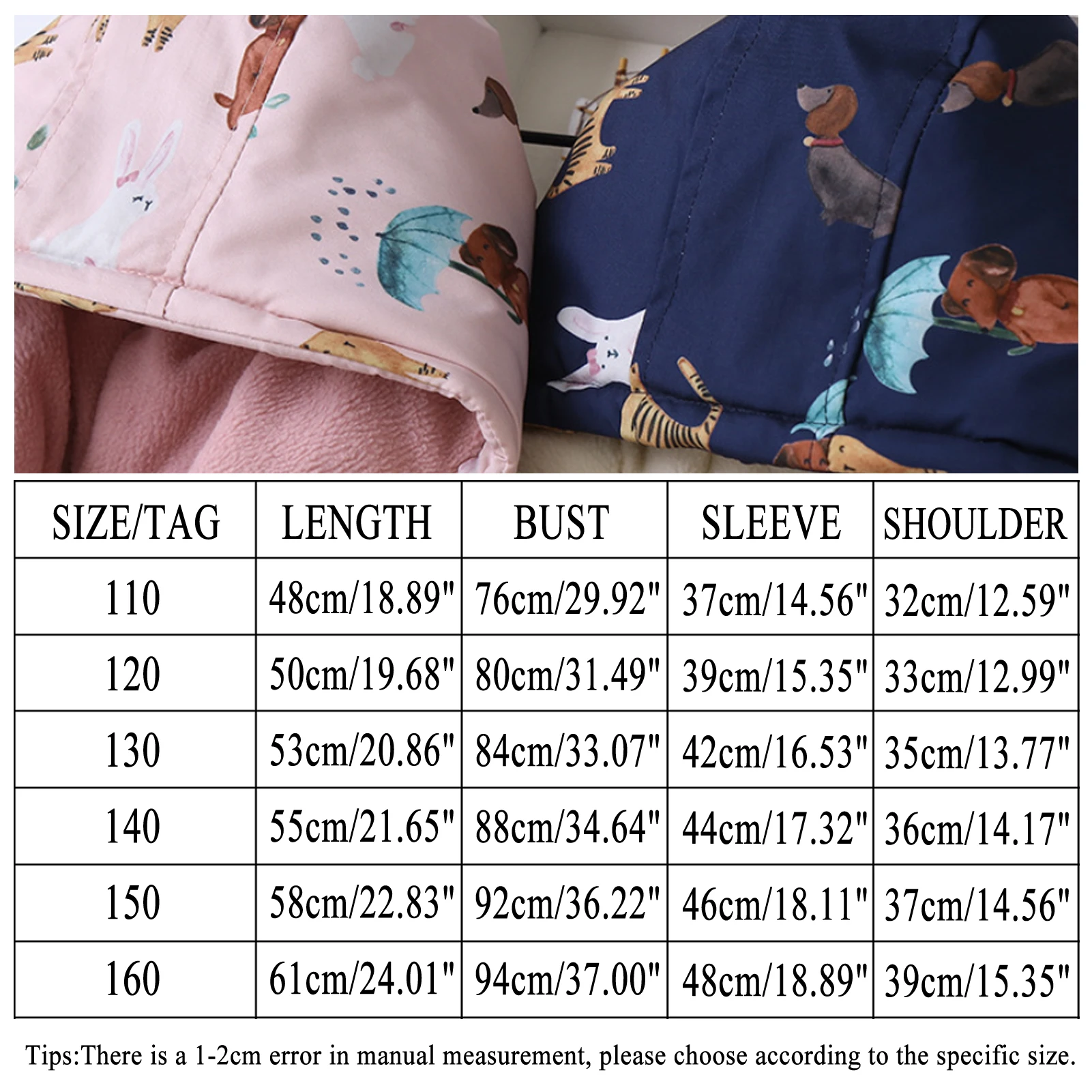Girls' Softshell Jacket with Fleece,Children's Transition Coat,Windproof Waterproof Rain Jacket,Hood Cartoon Kids Winter Outfits