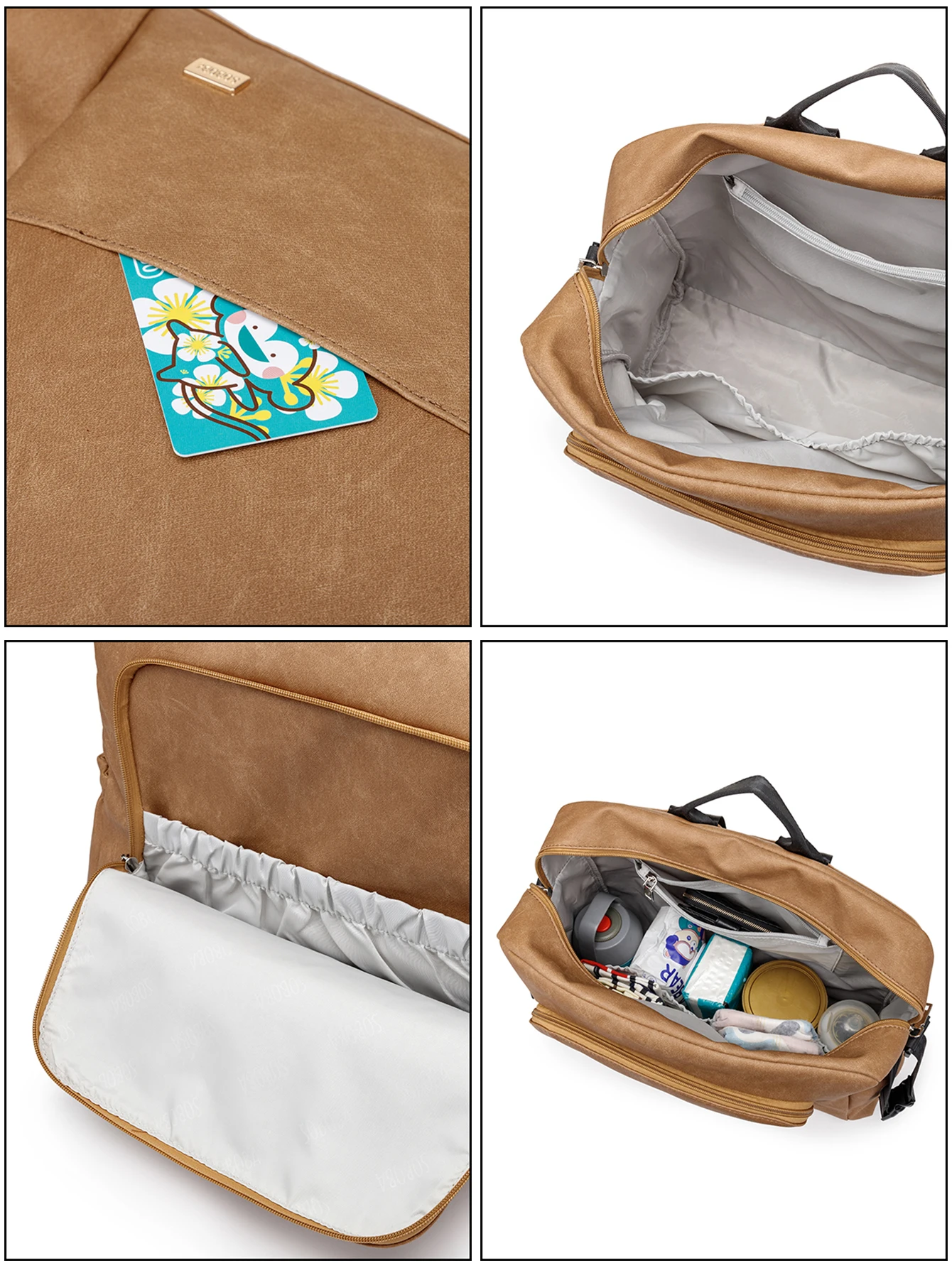 Soboba New Mommy Diaper Backpack Large Capacity Multi-functional Waterproof Diaper Bag for Quick Out Going with 2 Straps