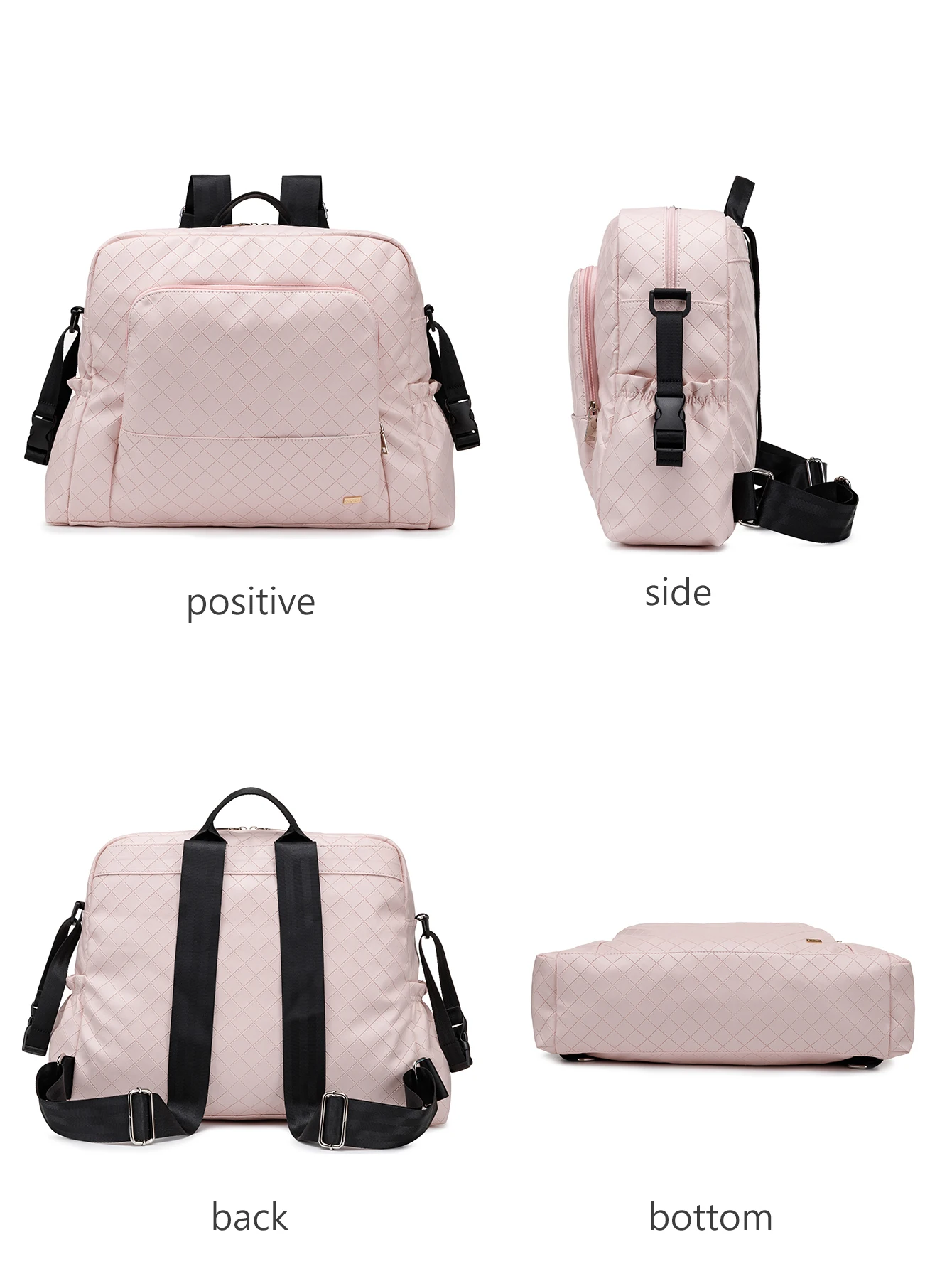Soboba New Mommy Diaper Backpack Large Capacity Multi-functional Waterproof Diaper Bag for Quick Out Going with 2 Straps