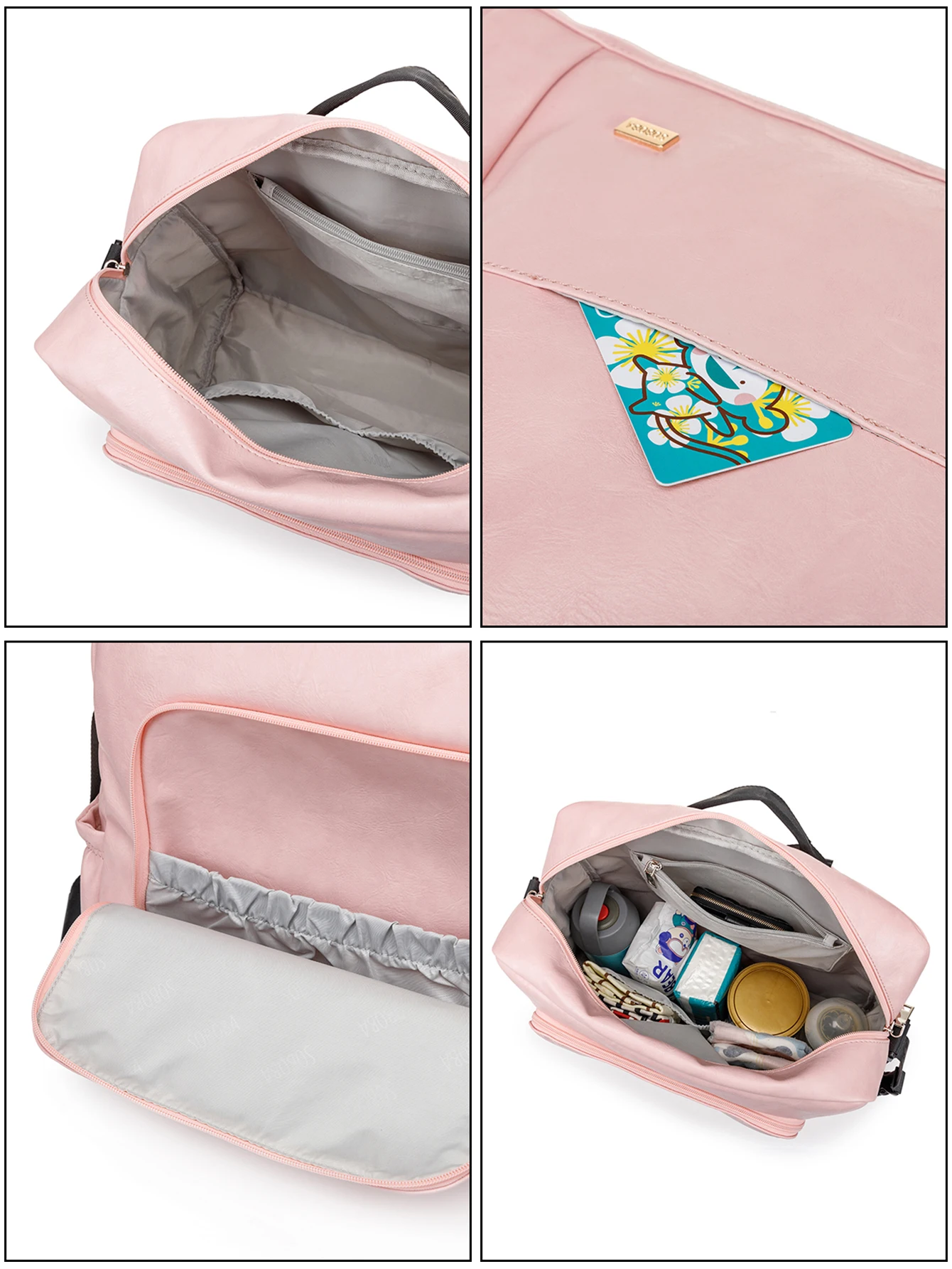 Soboba New Mommy Diaper Backpack Large Capacity Multi-functional Waterproof Diaper Bag for Quick Out Going with 2 Straps