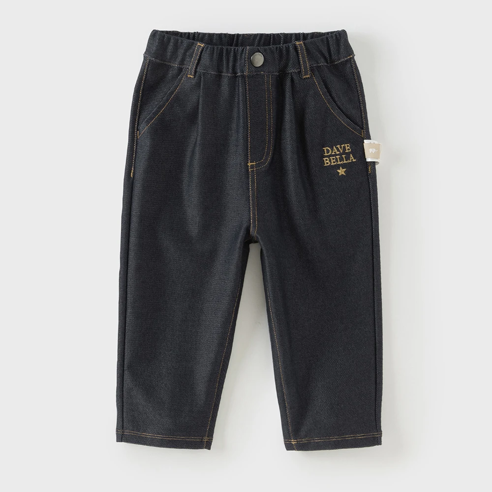 Dave Bella Children's Jean Pants 2025 New Spring Autumn Boys Cowboy Straight Pants Casual Loose Outdoor Trousers DB3252882
