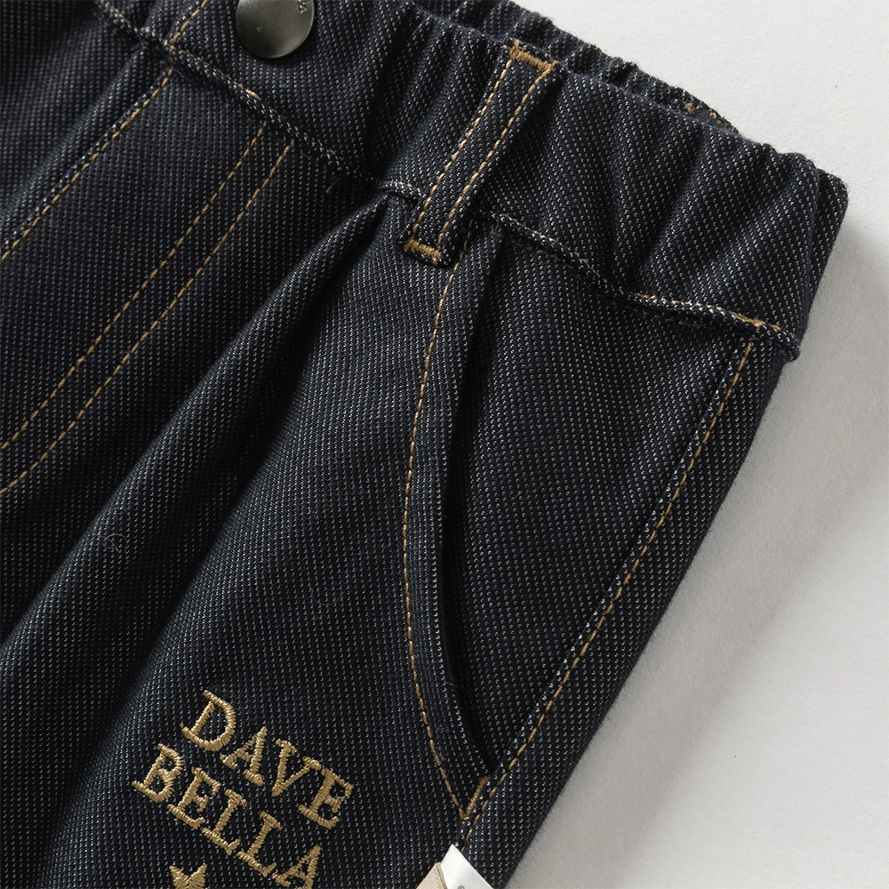 Dave Bella Children's Jean Pants 2025 New Spring Autumn Boys Cowboy Straight Pants Casual Loose Outdoor Trousers DB3252882