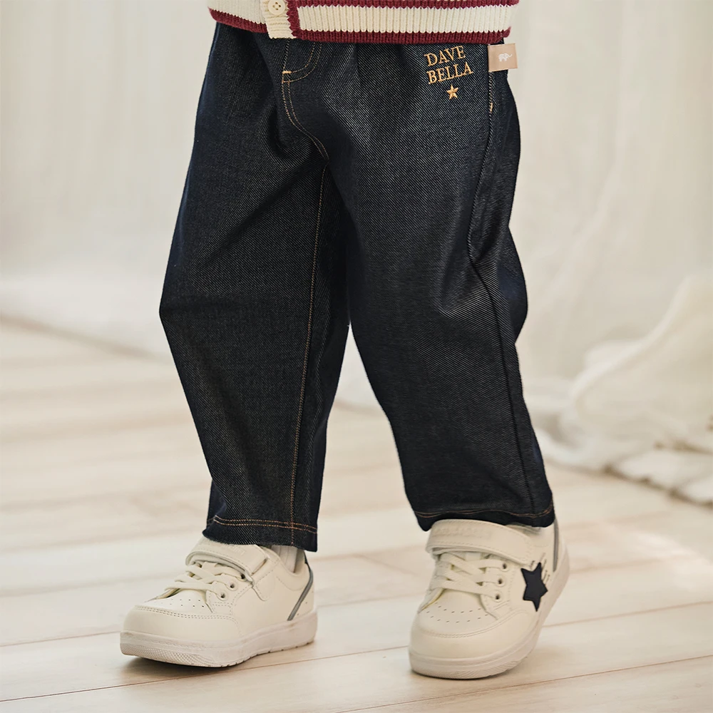 Dave Bella Children's Jean Pants 2025 New Spring Autumn Boys Cowboy Straight Pants Casual Loose Outdoor Trousers DB3252882