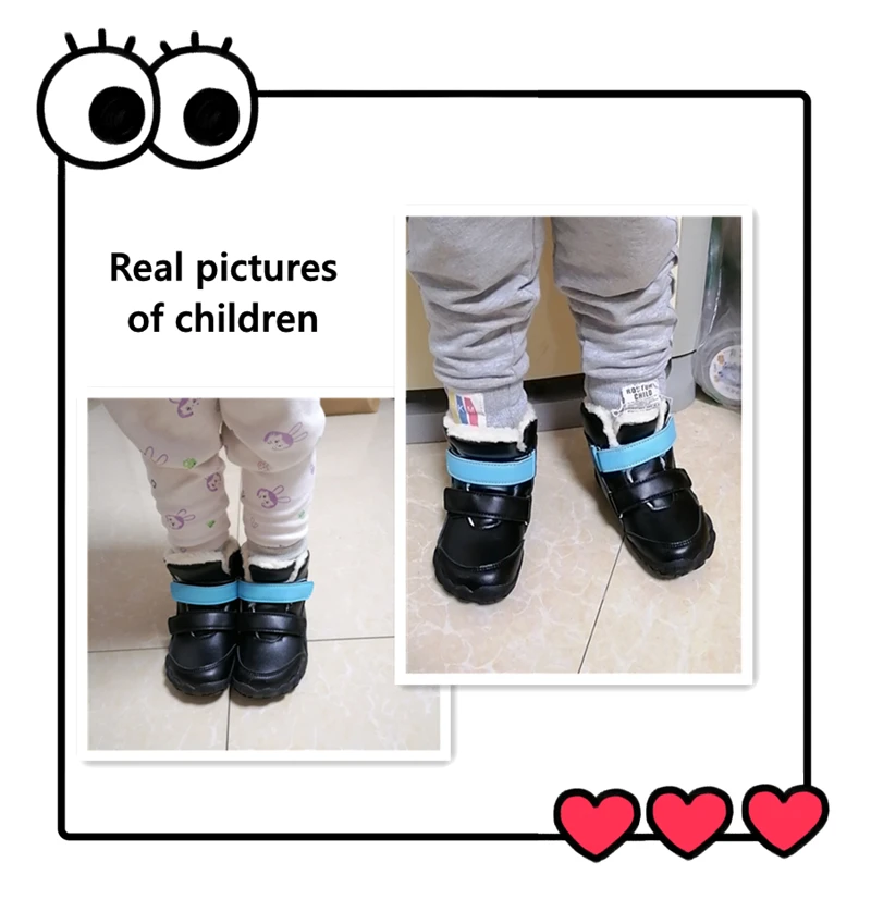 ZZFABER kids shoes Children Barefoot Winter Boots Soft Leather Plush Snow boots for girls Boys Kids Flexible Warm Boots Outdoor