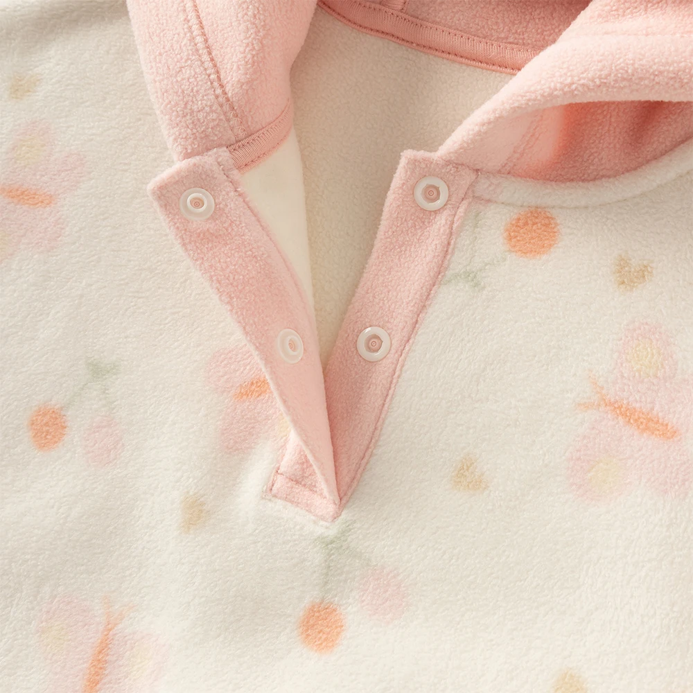 Dave Bella Girls Pullover Autumn Winter Butterfly Print Baby Plush Warm Sweatshirt Kid Sportswear Children Cute Hoodie DB4254781