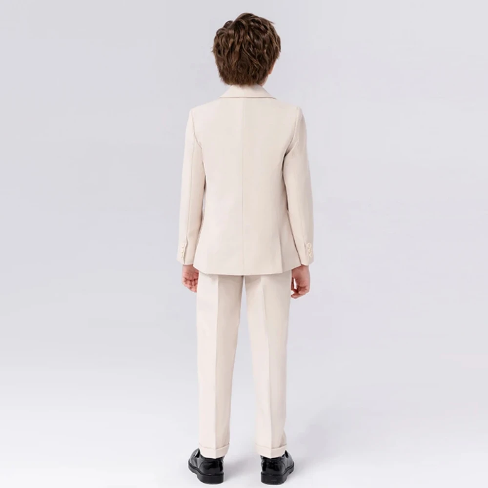 Customize Child Suit Set 4 Pieces Blazer Vest Pants Bow-tie Wedding Party Handsome Slim Fit Boys Dresswear For Activities